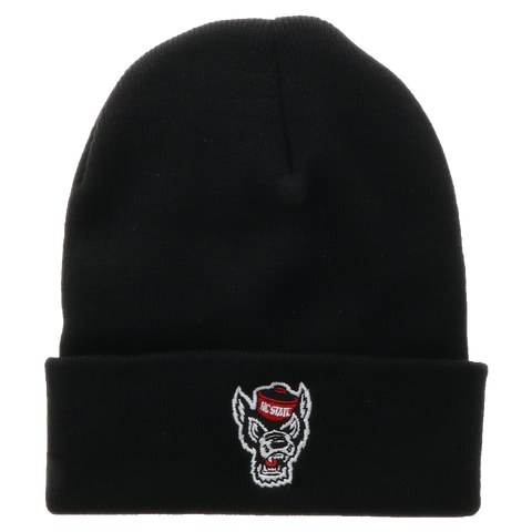 NC State Wolfpack Youth Black Wolfhead Cuffed Beanie