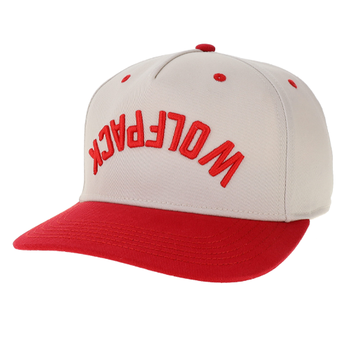 NC State Wolfpack Legacy Stone and Red Upside Down Embroidered Wolfpack Adjustable Hat
