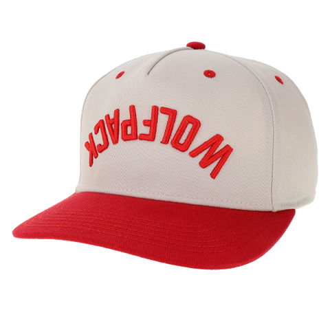 NC State Wolfpack Legacy Stone and Red Upside Down Embroidered Wolfpack Adjustable Hat