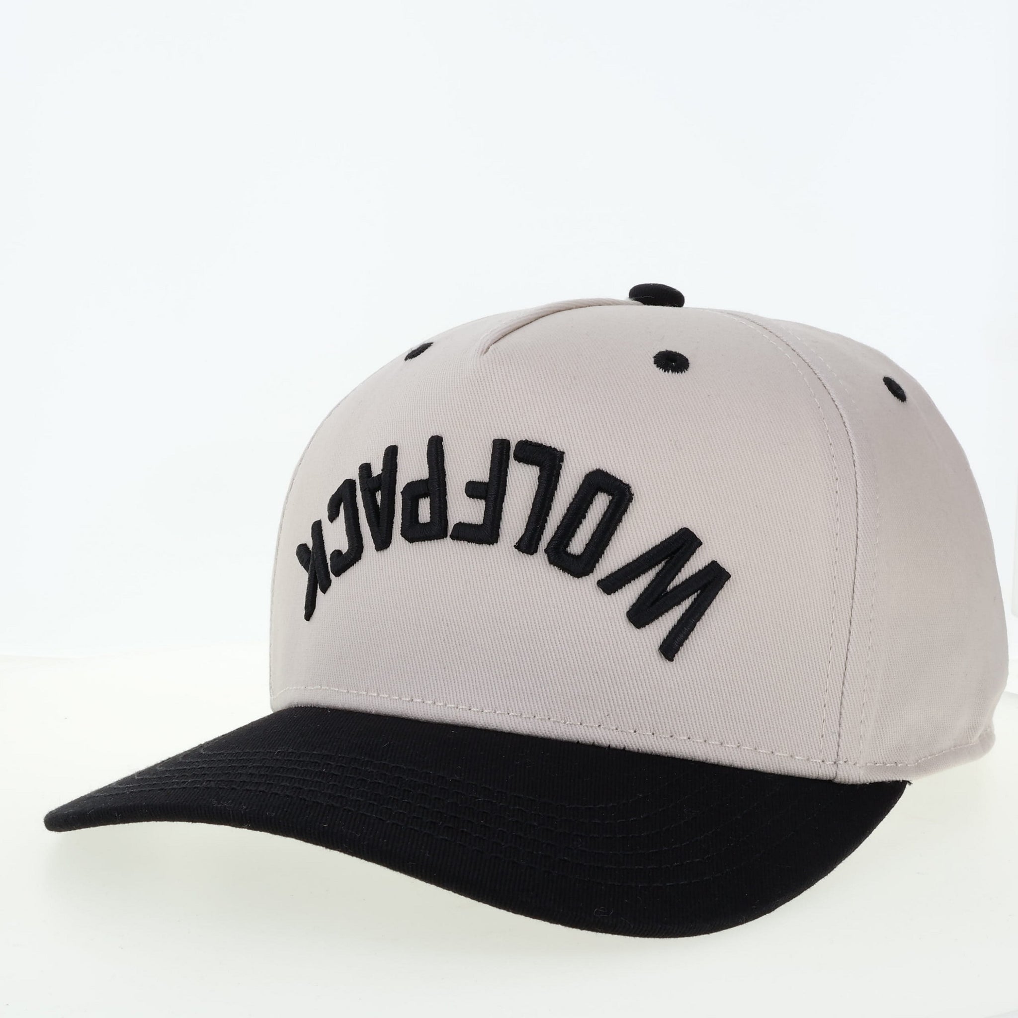 NC State Wolfpack Legacy Stone and Black Upside Down Embroidered Wolfpack Adjustable Hat