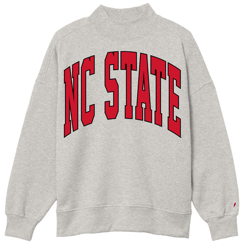 NC State Wolfpack Women's Steel Grey Diana Mock Neck Sweatshirt