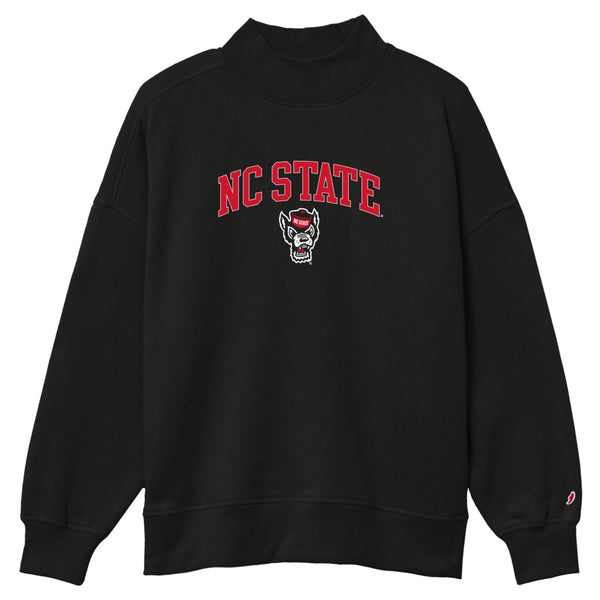 NC State Wolfpack Women's Vintage Black Mock Neck Sweatshirt