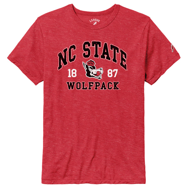 NC State Wolfpack Heather Red Vault Slobbering Wolf 1887 T-Shirt