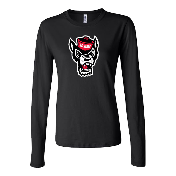 NC State Wolfpack Women's Black Wolfhead Bella Canvas Longsleeve T-Shirt