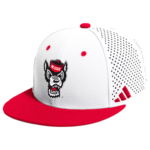 NC State Wolfpack White Wolfhead Performance On-Field Hat