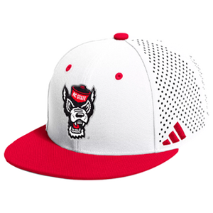 NC State Wolfpack White Wolfhead Performance On-Field Hat