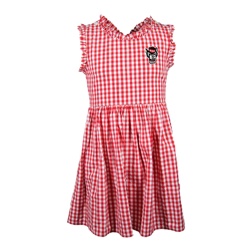 girls gingham dress NC State Wolfpack Alora Toddler Gingham Dress – Red and White Shop