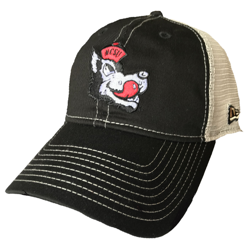 NC State Wolfpack New Era Black Slobbering Wolf 9Twenty Mesh Adjustable Hat