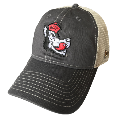 NC State Wolfpack New Era Graphite Slobbering Wolf 9Twenty Mesh Adjustable Hat