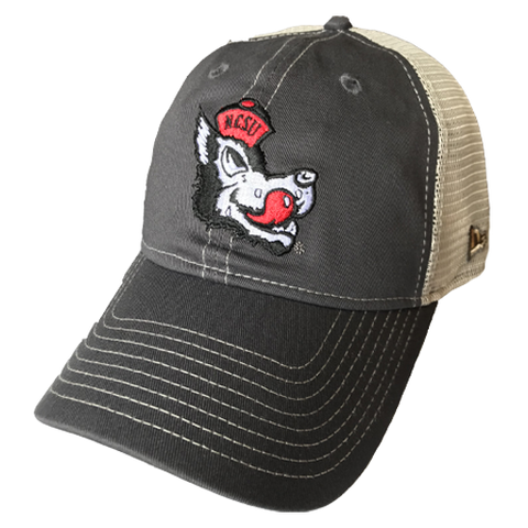 NC State Wolfpack New Era Graphite Slobbering Wolf 9Twenty Mesh Adjustable Hat
