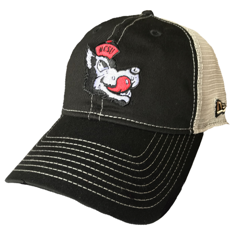 NC State Wolfpack New Era Black Slobbering Wolf 9Twenty Mesh Adjustable Hat
