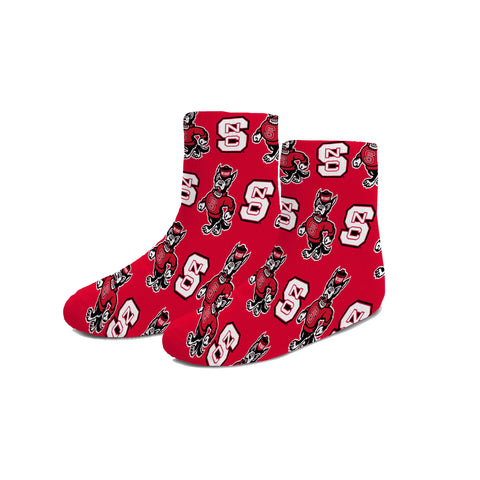 NC State Wolfpack FBF Infant/Toddler Block S & Strutting Wolf Repeating Socks
