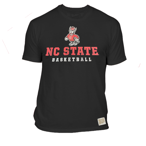 NC State Wolfpack Black Strutting Wolf Basketball T-Shirt