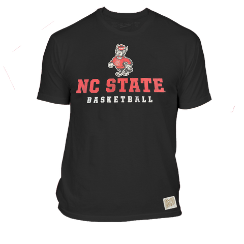 NC State Wolfpack Black Strutting Wolf Basketball T-Shirt