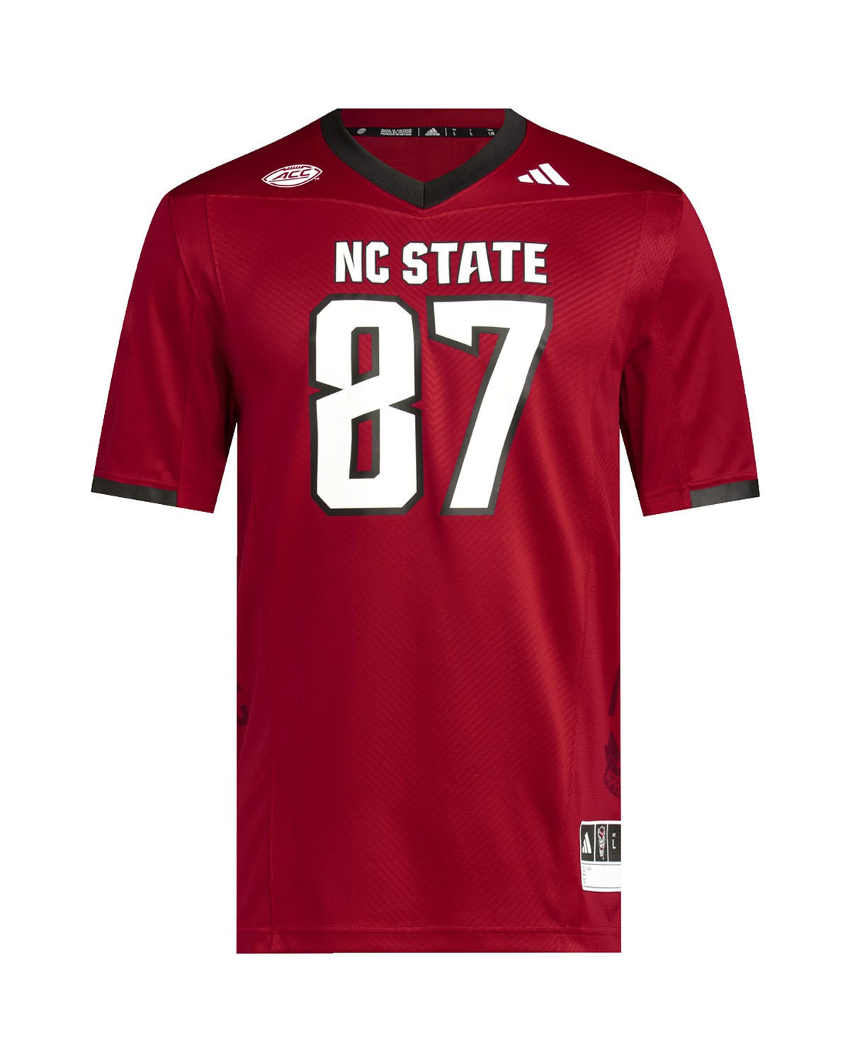 NC State Wolfpack adidas 2023 Red #87 Premier Football Jersey