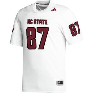 NC State Wolfpack Adidas 2023 White Replica #87 Football Jersey