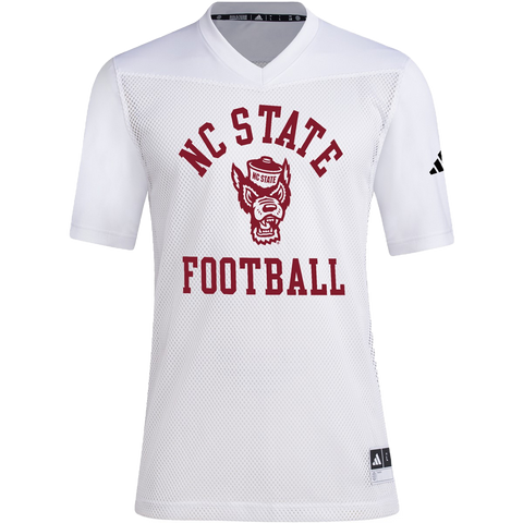 NC State Wolfpack adidas White Wolfhead Tailgate Jersey