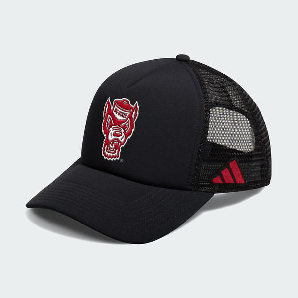 NC State Wolfpack adidas Black Wolfhead Ghost Trucker Adjustable Hat