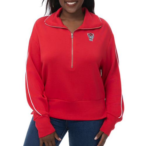 NC State Wolfpack Women's Red Wolfhead Tradition 1/2 Zip Pullover