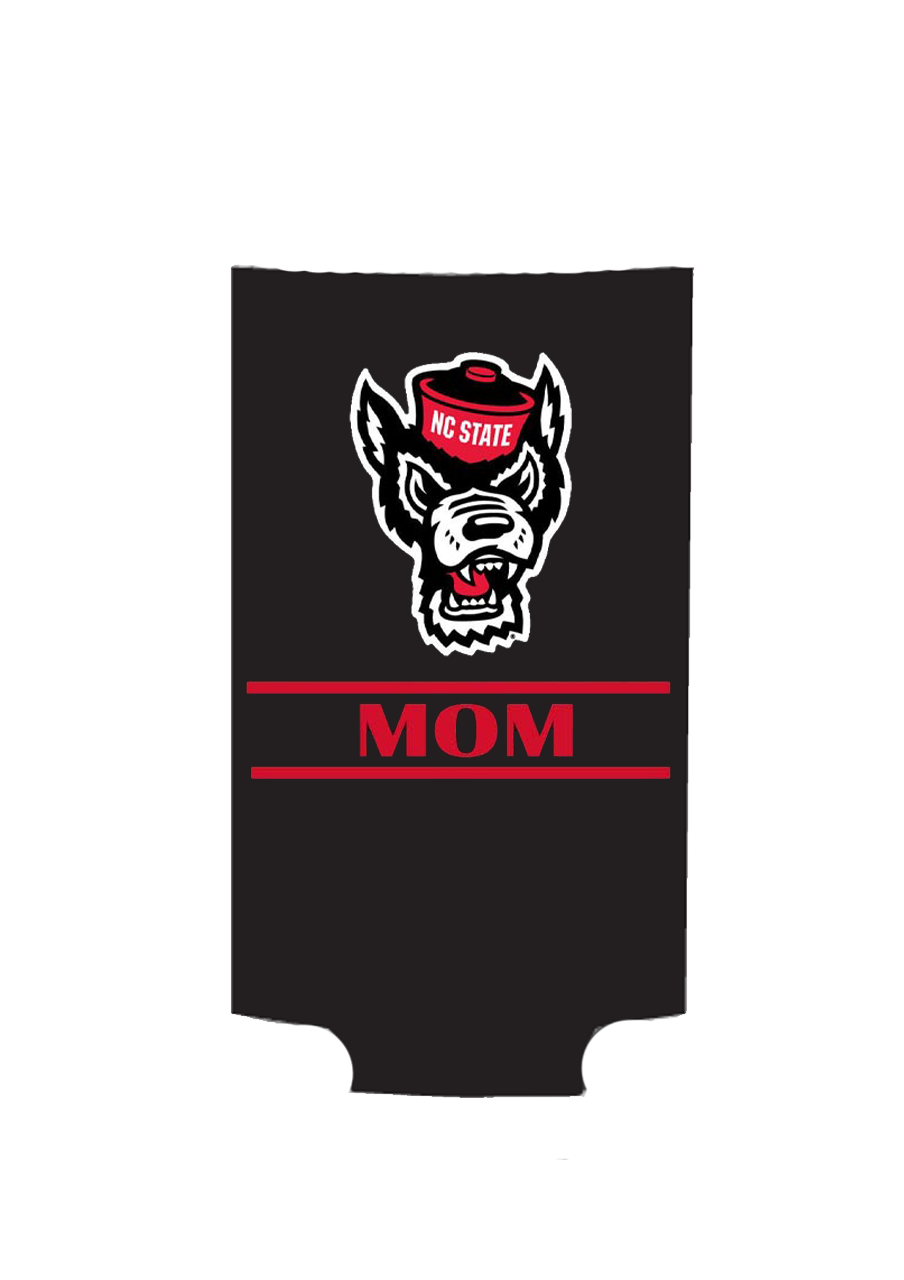 NC State Wolfpack Black Wolfhead Mom Skinny Can Koozie