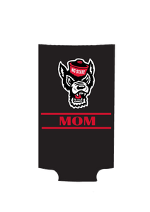 NC State Wolfpack Black Wolfhead Mom Skinny Can Koozie