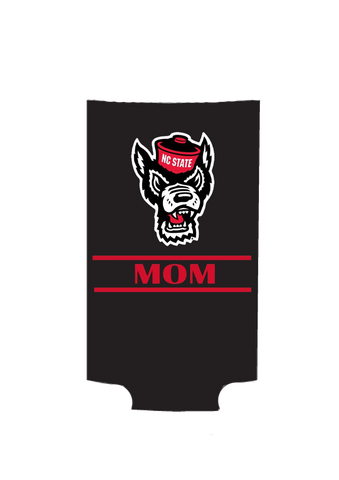 NC State Wolfpack Black Wolfhead Mom Skinny Can Koozie