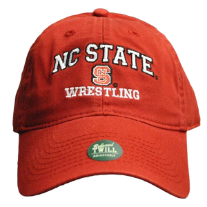 NC State Wolfpack Wrestling Red Relaxed Fit Adjustable Hat