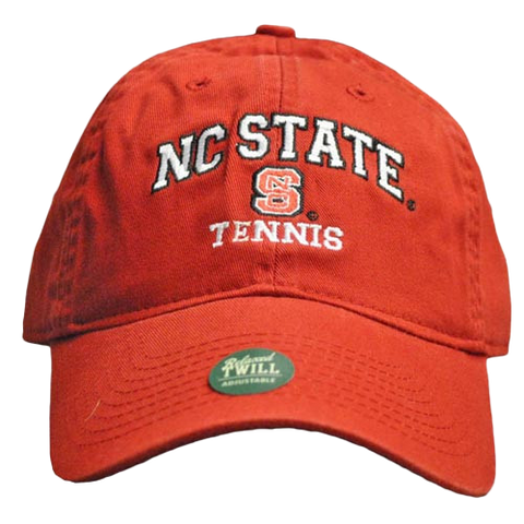 NC State Wolfpack Tennis Red Relaxed Fit Adjustable Hat