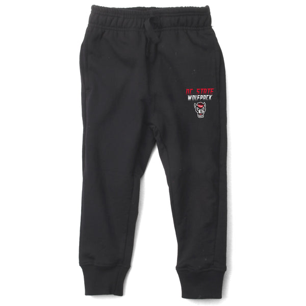 NC State Wolfpack Wes and Willy Youth Black Wolfhead Fleece Joggers