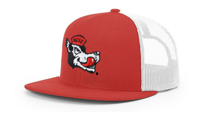 NC State Wolfpack New Era 9Fifty Low Profile Red Slobbering Wolf Trucker Flatbill Adjustable Snapback Hat