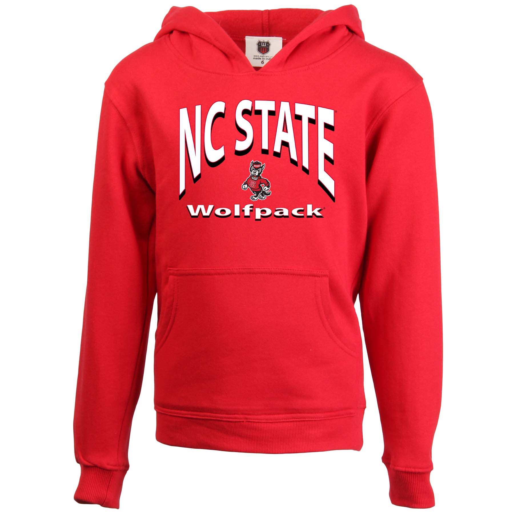 NC State Wolfpack Wes and Willy Infant Strutting Wolf Red Hooded Sweatshirt
