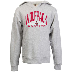 NC State Wolfpack Wes and Willy Youth Strutting Wolf Grey Hooded Sweatshirt