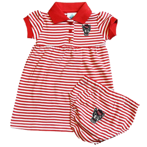 NC State Wolfpack Infant Striped Polo Dress and Bloomers 12M NC State Wolfpack Infant Striped Polo Dress and Bloomers 12M