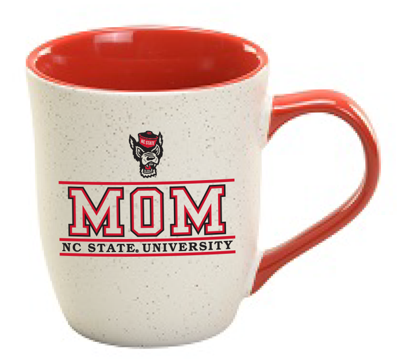 NC State Wolfpack 16oz Granite Speckled Wolfhead Mom Mug