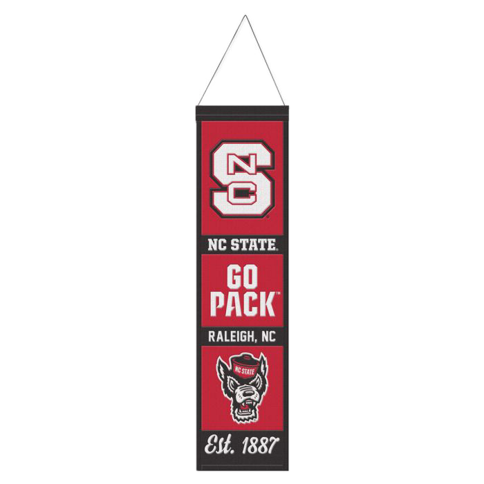 NC State Wolfpack 8x32 Go Pack Wool Banner
