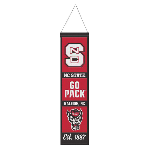 NC State Wolfpack 8x32 Go Pack Wool Banner