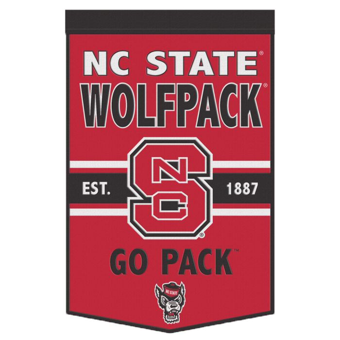 NC State Wolfpack 24x38 Established 1887 Block S Wool Banner