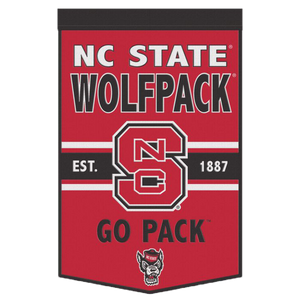 NC State Wolfpack 24x38 Established 1887 Block S Wool Banner