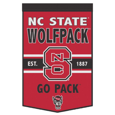 NC State Wolfpack 24x38 Established 1887 Block S Wool Banner