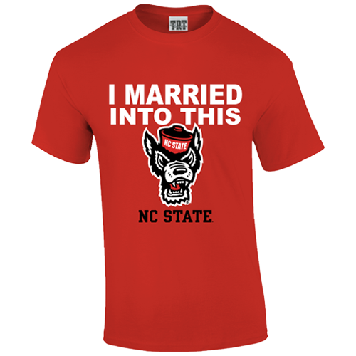 NC State Wolfpack Red I Married Into This Wolfhead T-Shirt