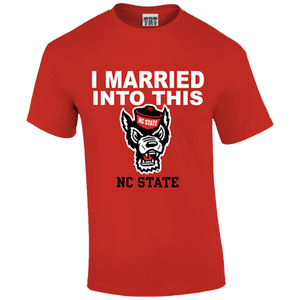 NC State Wolfpack Red I Married Into This Wolfhead T-Shirt