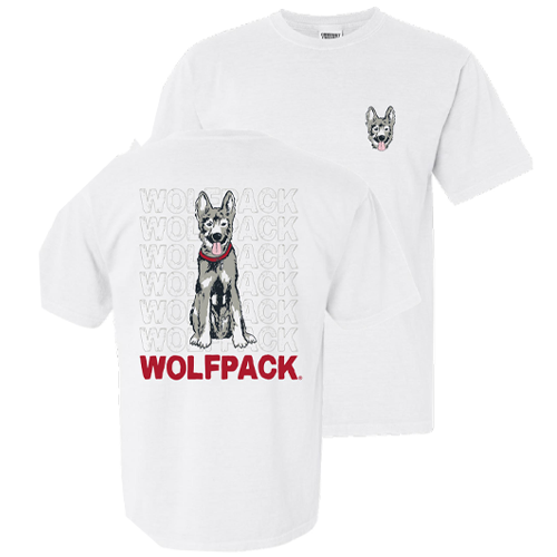 NC State Wolfpack Comfort Colors White Tuffy III T-Shirt – Red and