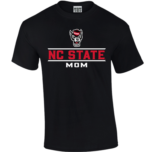 NC State Wolfpack Black Wolfhead Mom T-Shirt