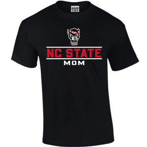 NC State Wolfpack Black Wolfhead Mom T-Shirt