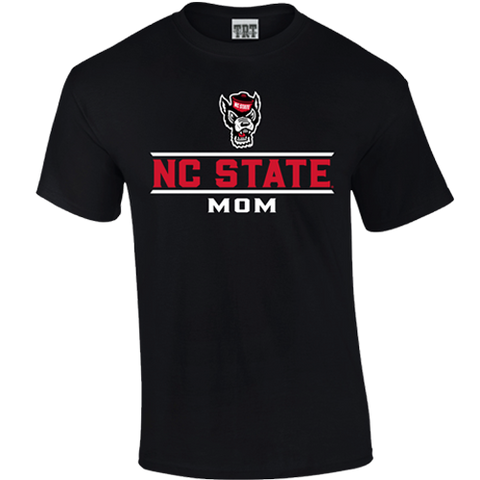 NC State Wolfpack Black Wolfhead Mom T-Shirt