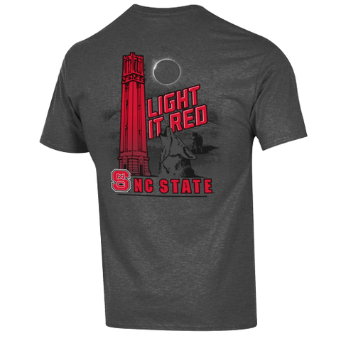 NC State Wolfpack Champion Granite Heather Light it Red T-Shirt