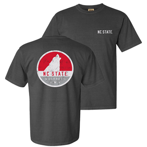 NC State Wolfpack Charcoal Comfort Colors Howling Wolf Circle T-Shirt