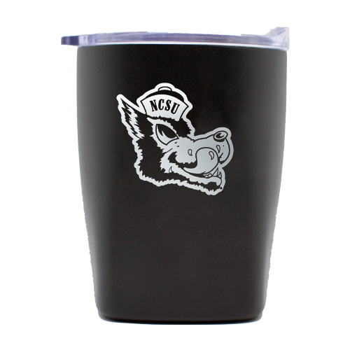 NC State Wolfpack 10oz. Black Slobbering Wolf Powdercoat Rocks Tumbler