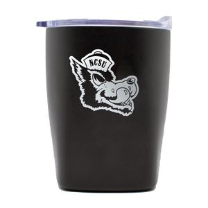 NC State Wolfpack 10oz. Black Slobbering Wolf Powdercoat Rocks Tumbler