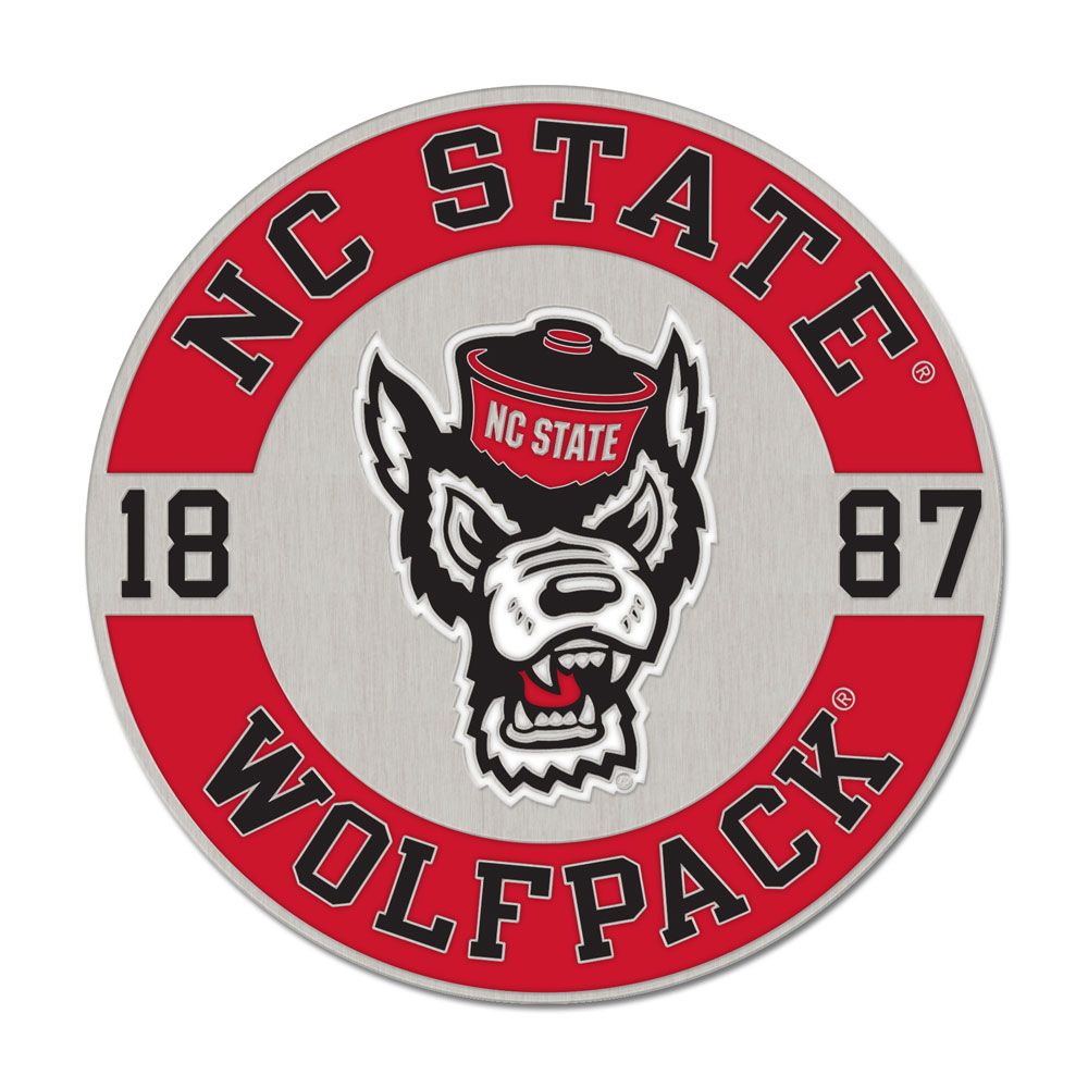 NC State Wolfpack Circle Wolfhead Lapel Pin